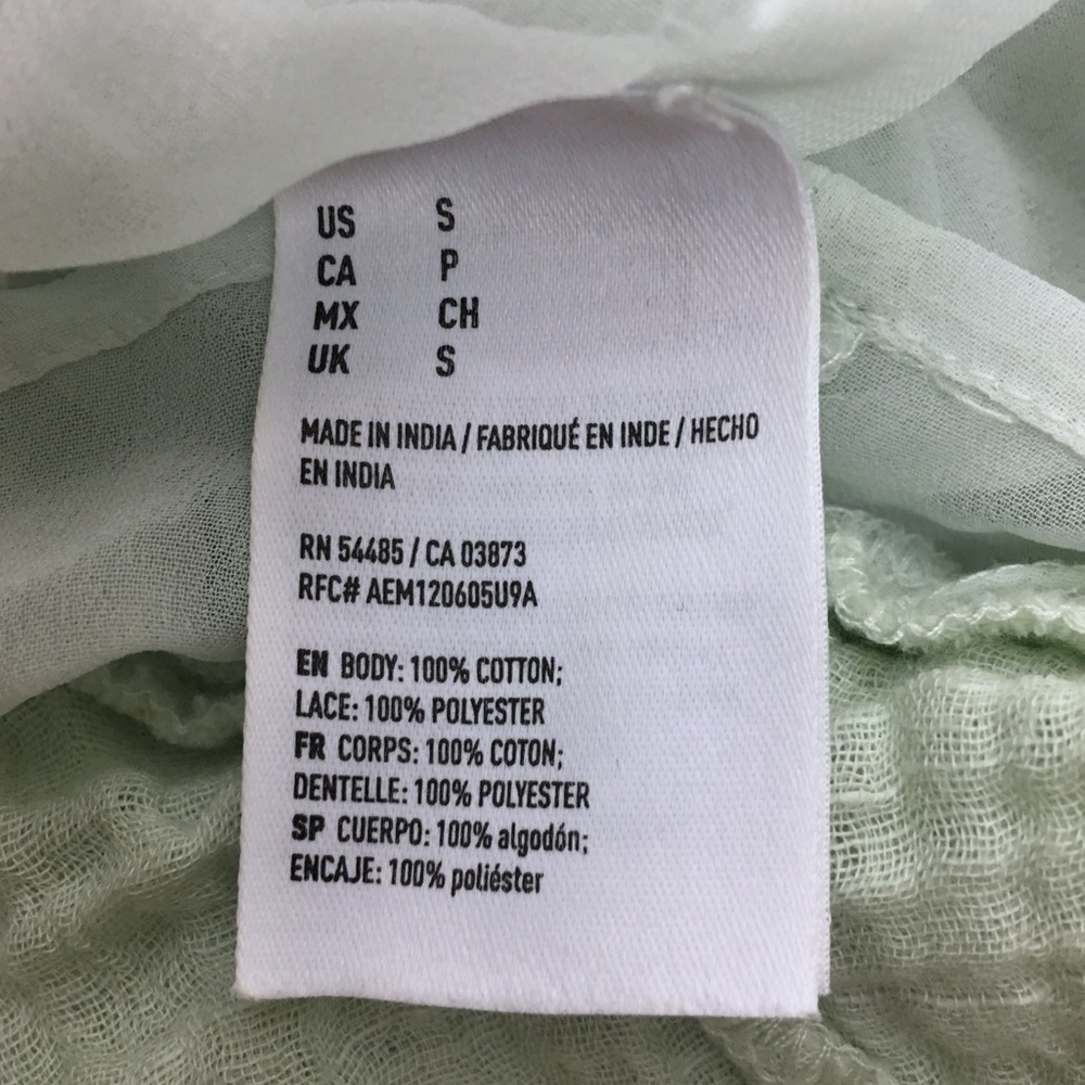 AMERICAN EAGLE Shorts Drawstring Elastic Waist Lace Boho Mint Green Size Small - Picture 6 of 9